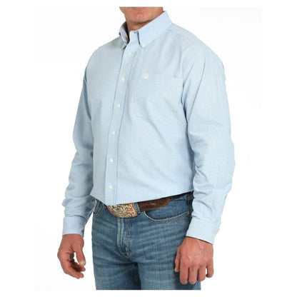 Cinch Men's Blue Long Sleeve Button Down Shirt