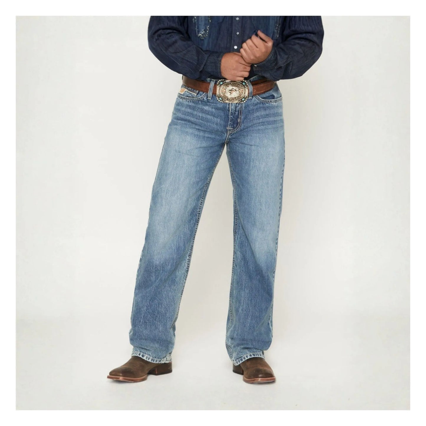 Cinch Men's Grant Light Acid Wash Relaxed Bootcut Jean weis-western-wear