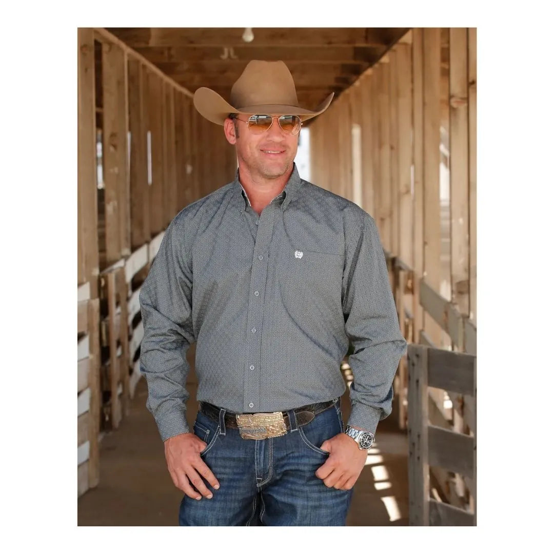 Cinch Men's Long Sleeve Button Down Western Shirt Grey