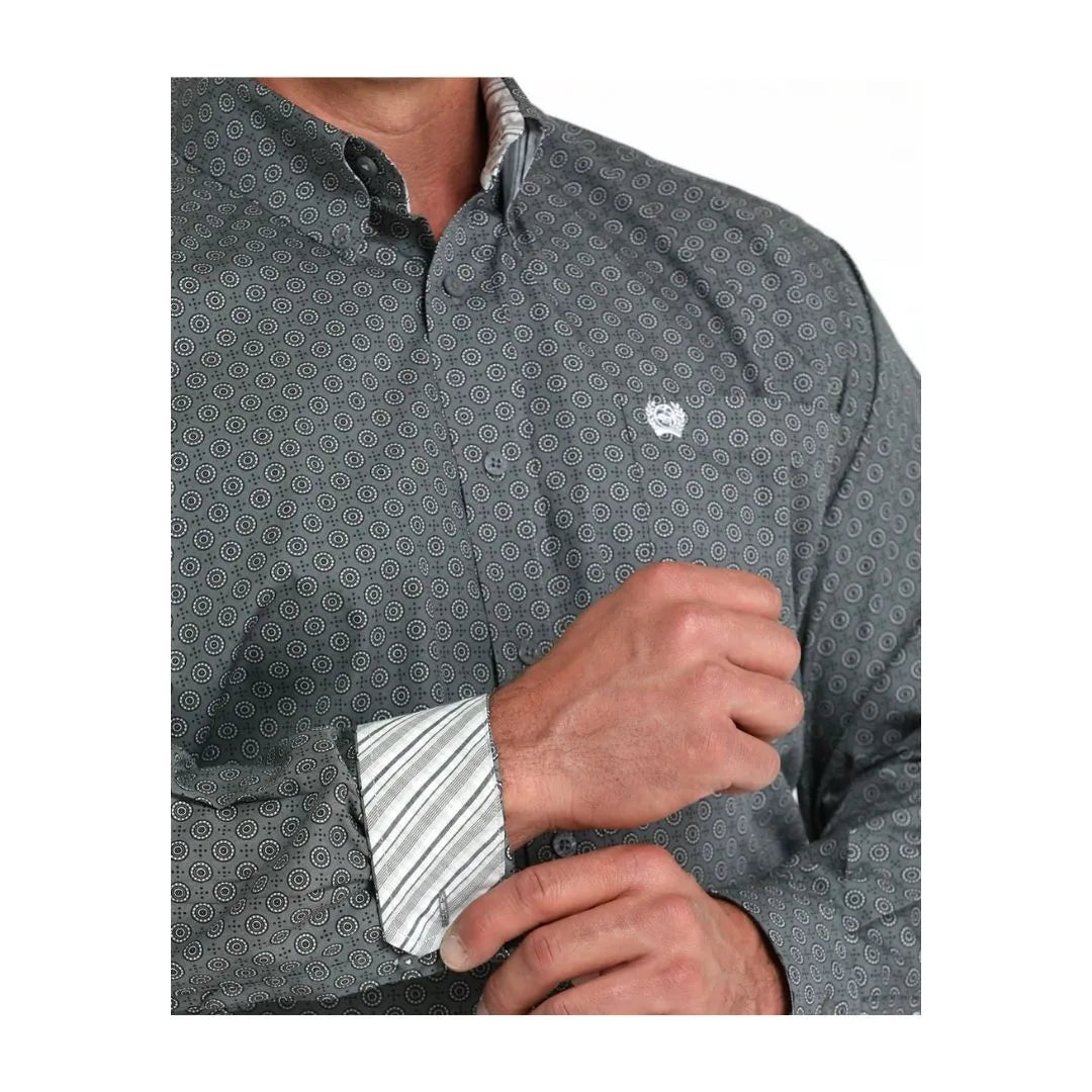 Cinch Men's Long Sleeve Button Down Western Shirt Grey