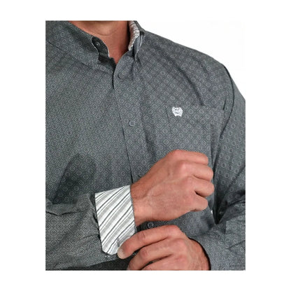 Cinch Men's Long Sleeve Button Down Western Shirt Grey