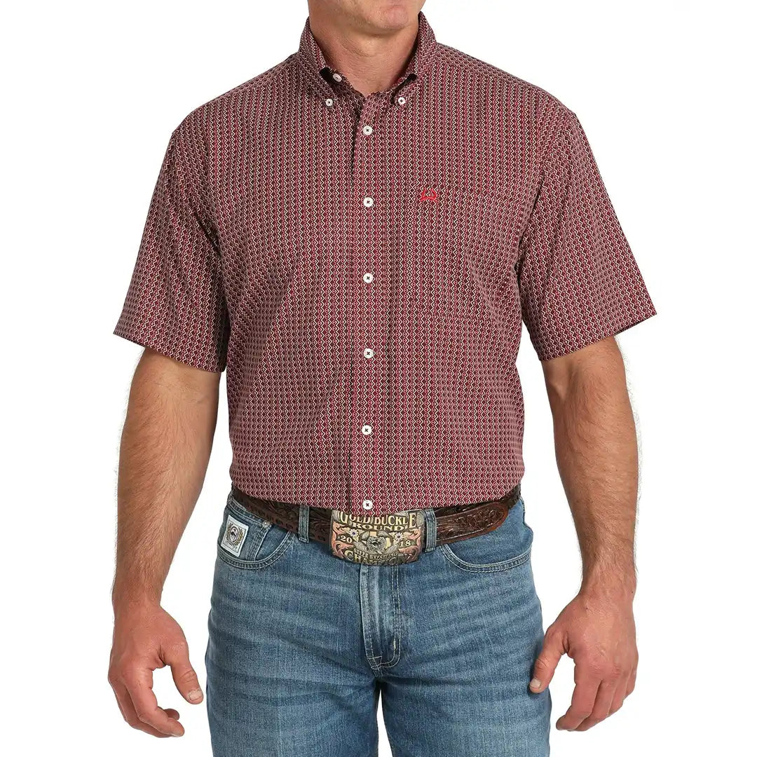 Cinch Men's Short Sleeve Medallion Print Button-Down Western Shirt