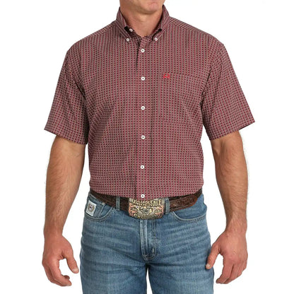 Cinch Men's Short Sleeve Medallion Print Button-Down Western Shirt
