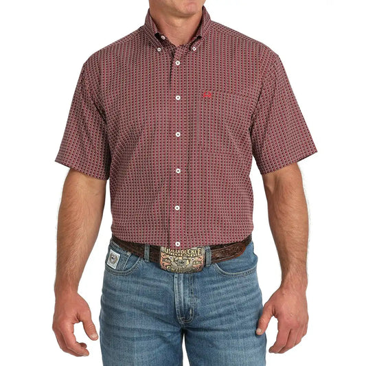 Cinch Men's Short Sleeve Medallion Print Button-Down Western Shirt