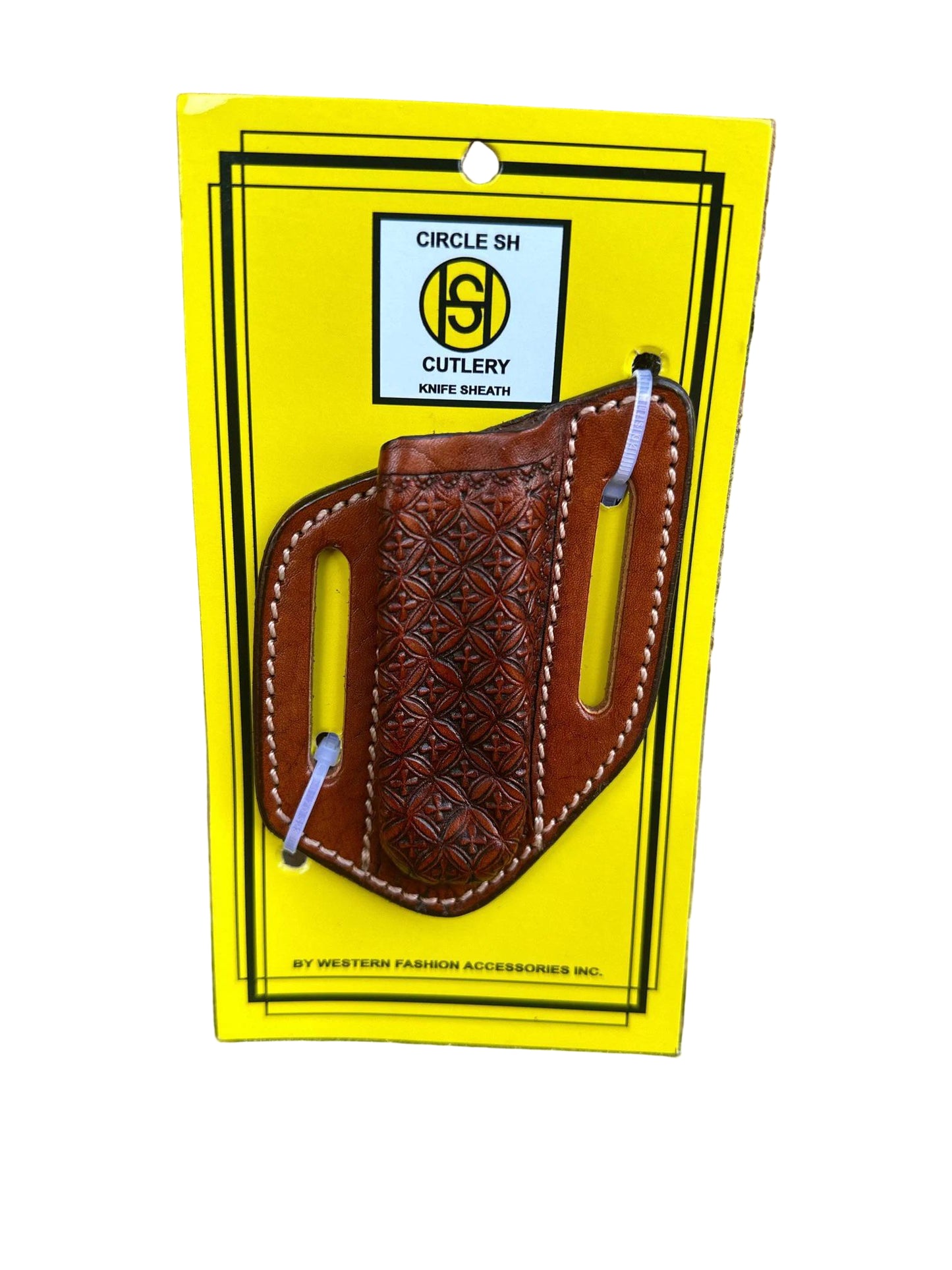 Circle SH Cutlery Cross Detail Leather Belt Knife Sheath weis-western-wear