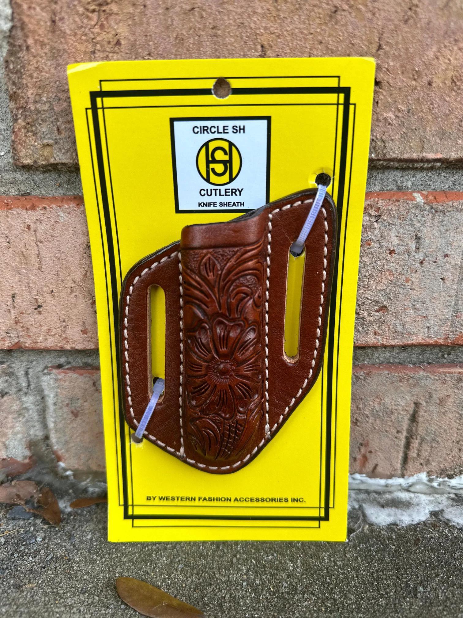 Circle SH Tooled Knife sheath weis-western-wear