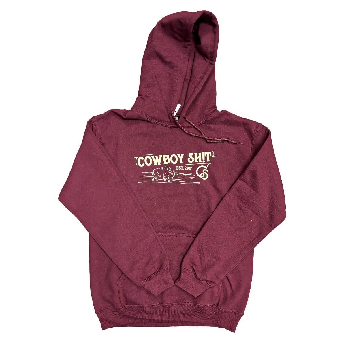 Cowboy Sh*t Maroon Buffalo Hoodie 218