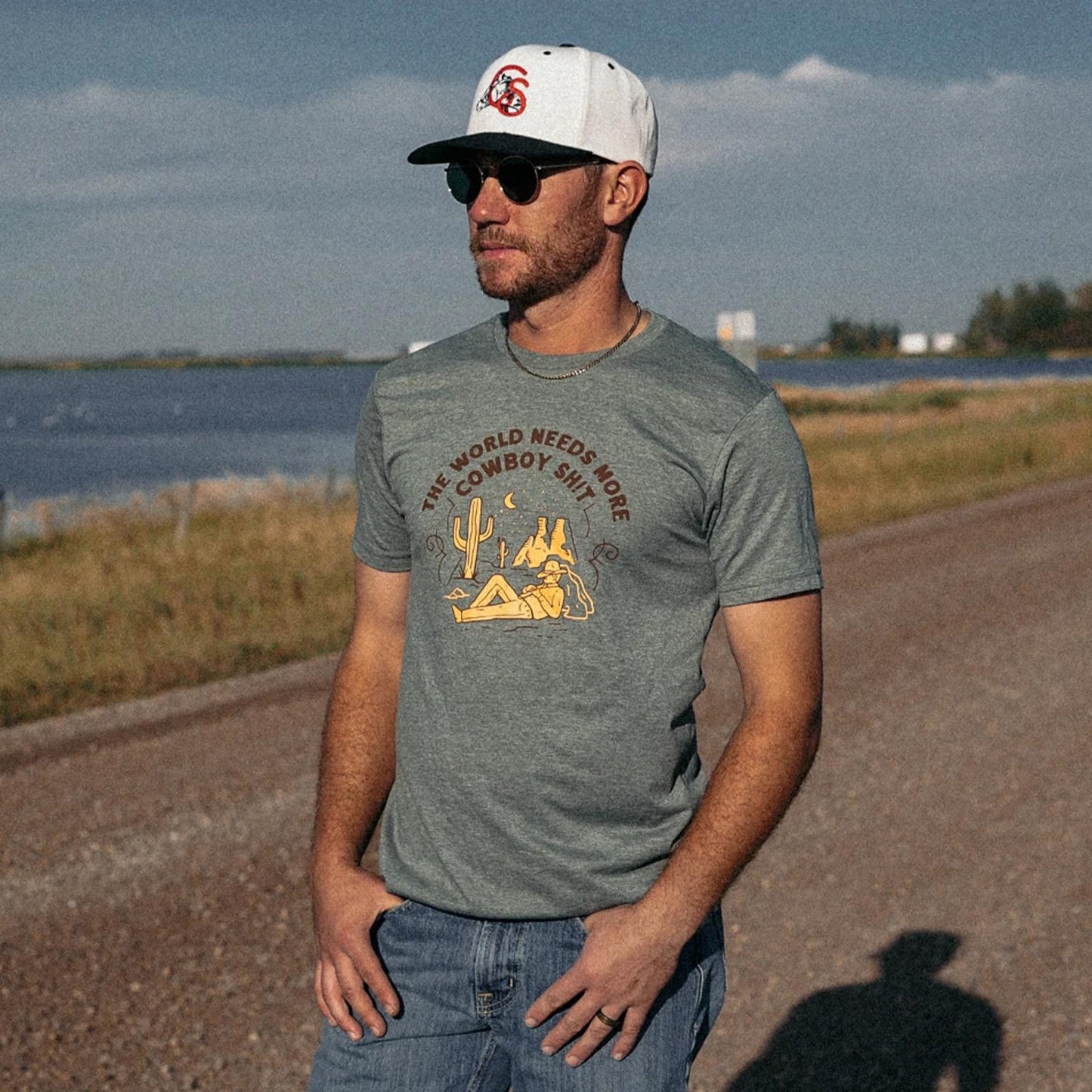 Cowboy Sh!t Unisex T-Shirt Heather Military Green 224