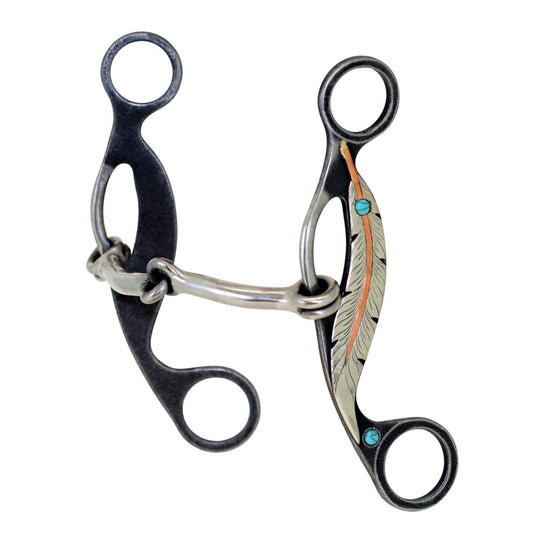 Cowboy Tack Feather Collection Smooth Snaffle Gag Bit UW613103DGSL518