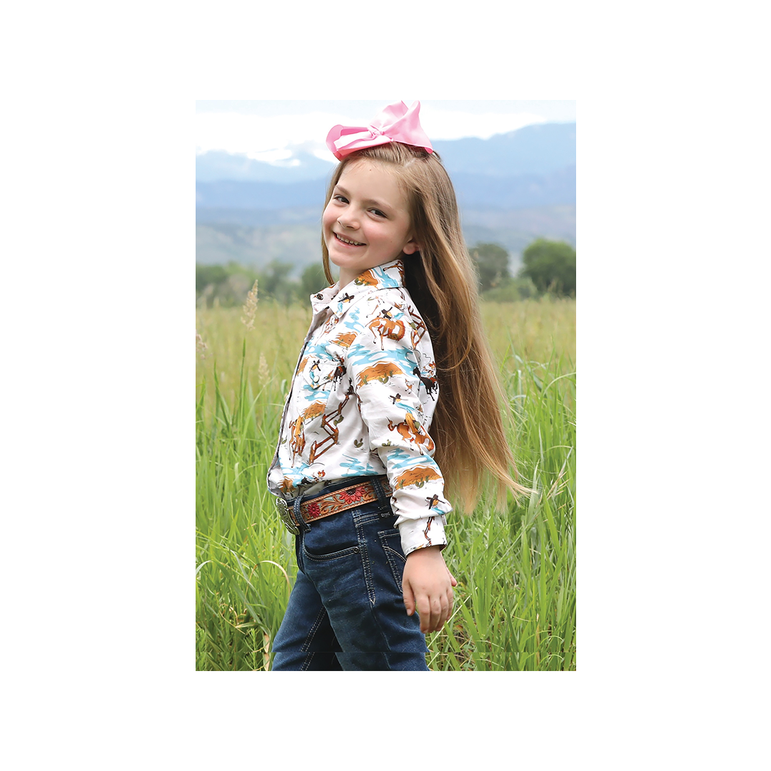 Cruel Denim Girl's Multi Coloured Long Sleeve Button Up Western Shirt