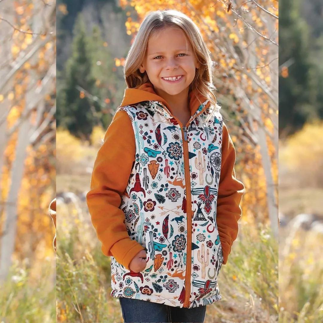 Cruel Girl's Hoodie Vest in Gold weis-western-wear