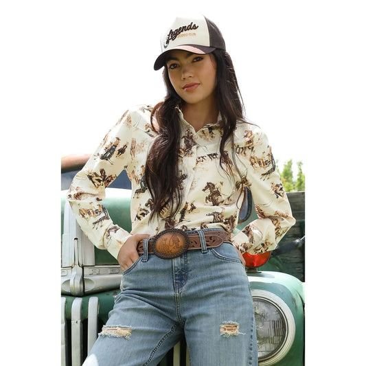 Cruel Denim Women's Long Sleeve Rodeo Print
