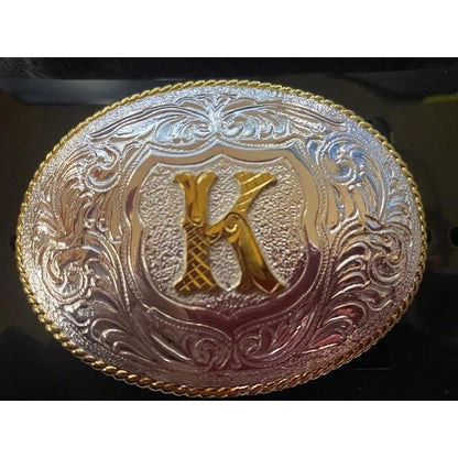 Crumrine Youth Gold Rope Edge Buckle - Gold Initial Motif weis-western-wear