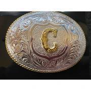 Crumrine Youth Gold Rope Edge Buckle - Gold Initial Motif weis-western-wear