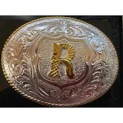 Crumrine Youth Gold Rope Edge Buckle - Gold Initial Motif weis-western-wear