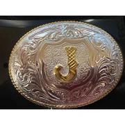 Crumrine Youth Gold Rope Edge Buckle - Gold Initial Motif weis-western-wear