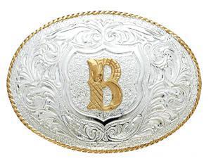 Crumrine Youth Gold Rope Edge Buckle - Gold Initial Motif weis-western-wear