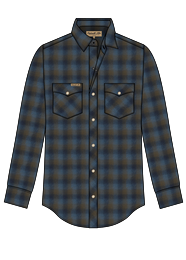 Panhandle Slim Men's Blue Brushed Plaid Long Sleeve Western Shirt