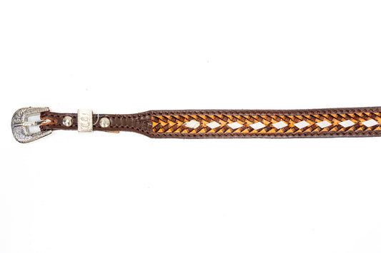 Challenger Arrow Basket Weave Leather Hat Band