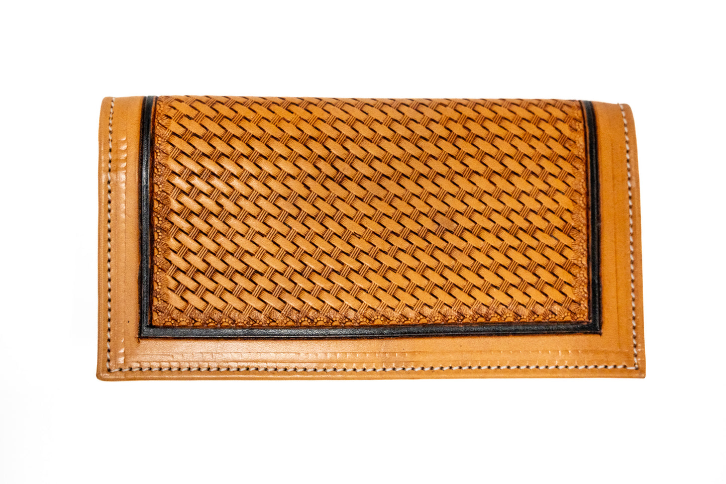 Challenger Bi-fold Basket Weave Leather Wallet