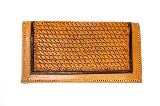 Challenger Bi-fold Basket Weave Leather Wallet