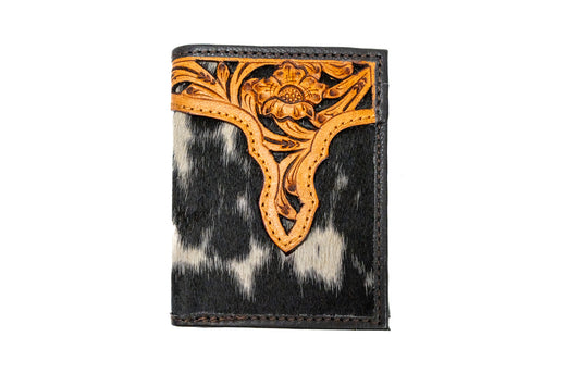 Challenger Bi-fold Cowhide Floral Leather Wallet
