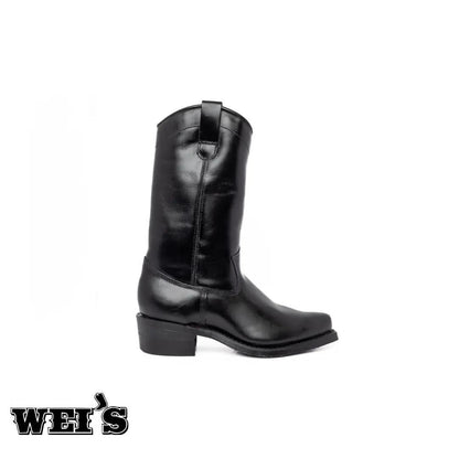 Dayton Black Beauty full-grain leather boot in black, side profile view showing the iconic silhouette.