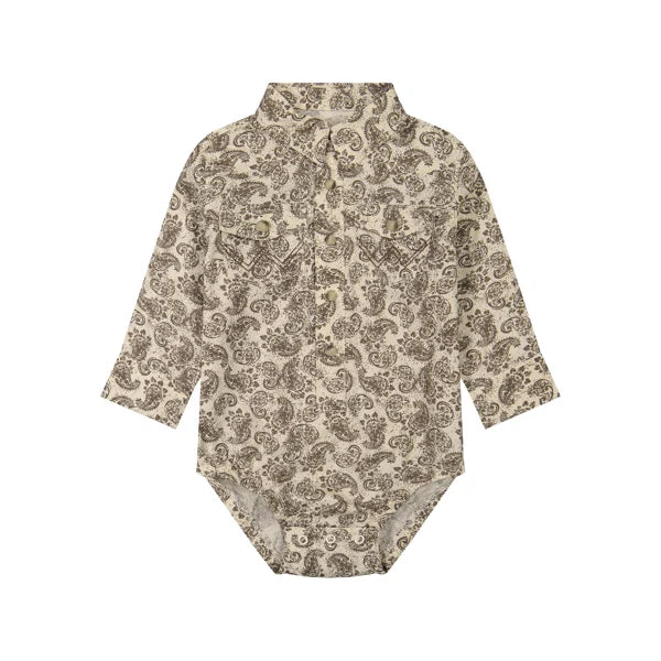 Wrangler Infant Boys Long Sleeve Paisley Snap Onesie