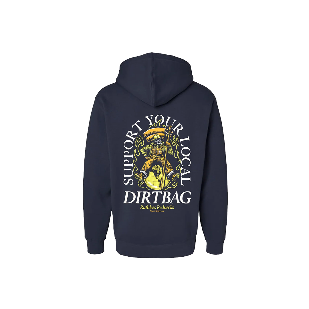 Ruthless Rednecks Men's Dirtbag World Tour Supercharged 12oz Navy Hoodie