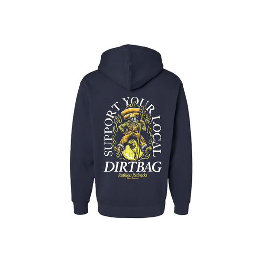 Ruthless Rednecks Men's Dirtbag World Tour Supercharged 12oz Navy Hoodie