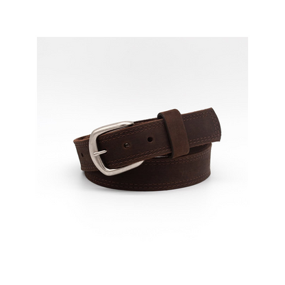Boston Leather 1.5" Double Stitched Edge Smooth Leather Casual Belt