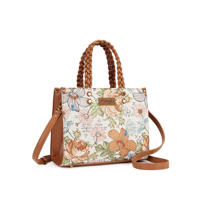 Wrangler Floral Print Braided Tote Bag