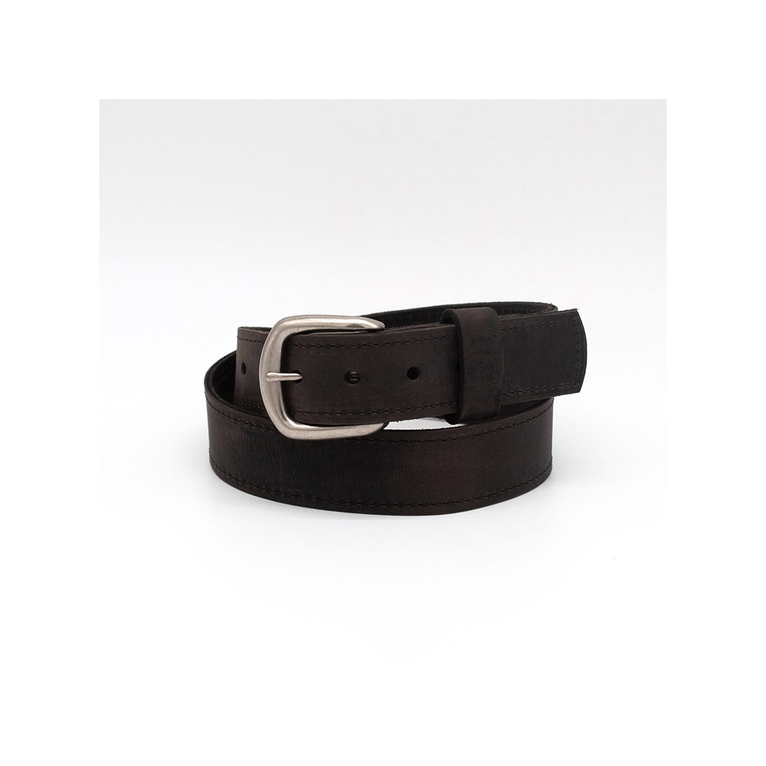 Boston Leather 1.5" Stitched Edge Smooth Leather Casual Belt
