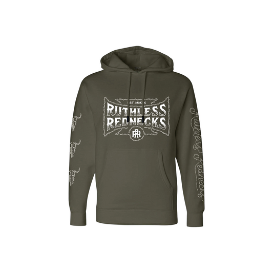 Ruthless Rednecks Men's Reckless Supercharged 12oz Army Hoodie