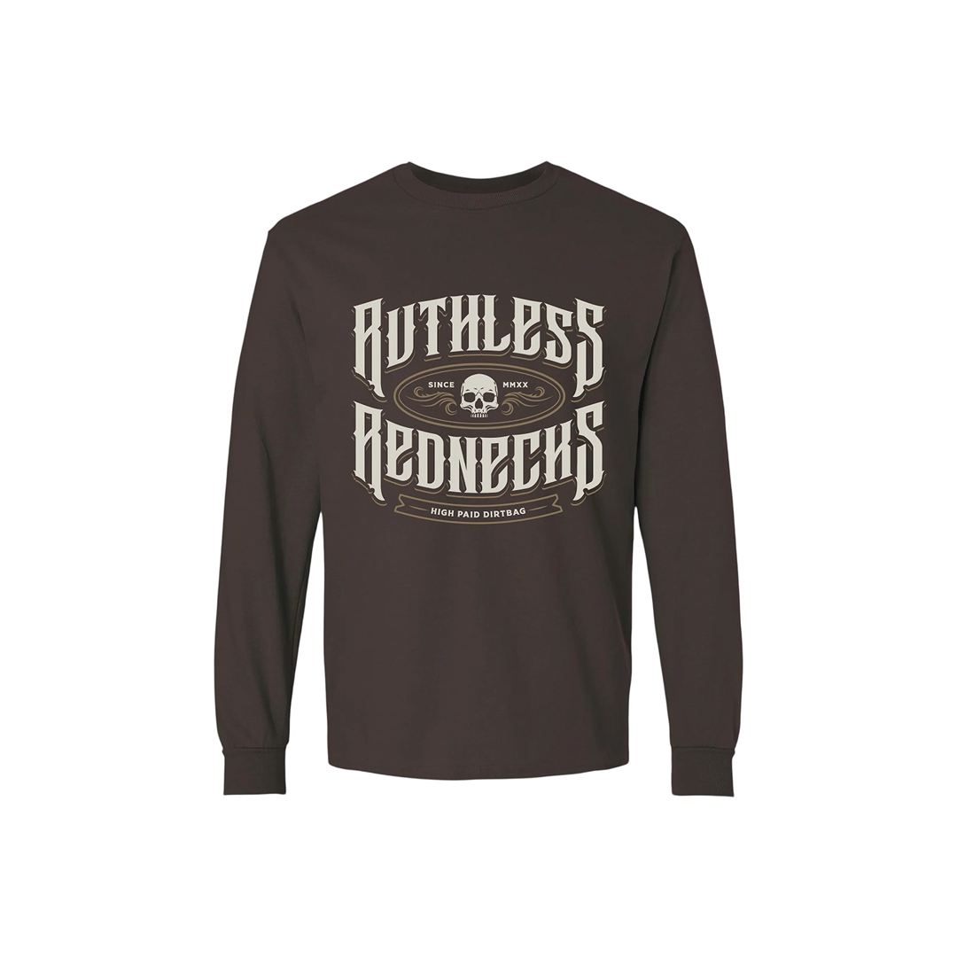 Ruthless Rednecks Men's Shotgun Long Sleeve Brown Shirt