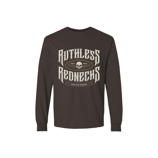 Ruthless Rednecks Men's Shotgun Long Sleeve Brown Shirt