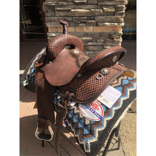 Double J Saddlery Pozzi Pro Barrel Racing Saddle 13.5 Wide Tree SBP631