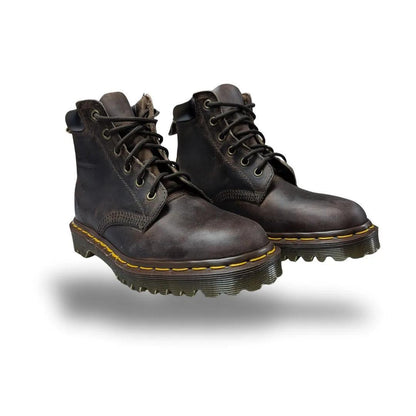 Dr. Martens Gaucho Crazy Horse Leather Lace Up Boots weis-western-wear