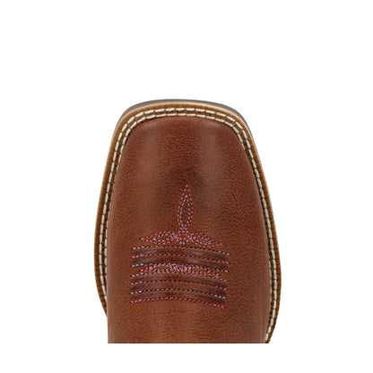 Durango Girl's Shyloh Rusty Brown/Dusty Rose Square Toe Cowgirl Boot