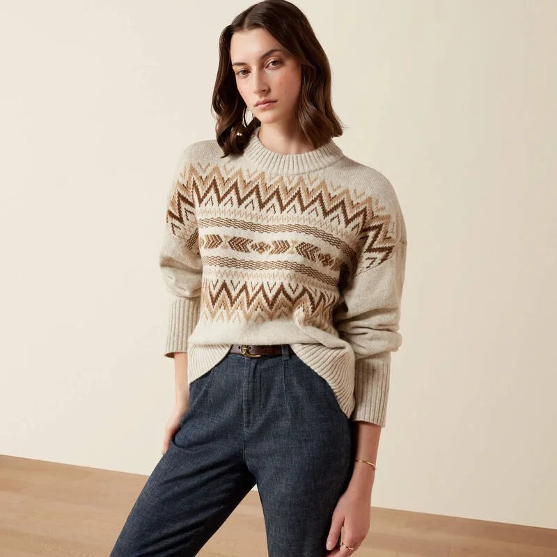 Ariat Women's Lodge Sweater Oatmeal Heather