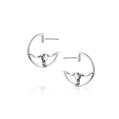 Montana Sliversmiths Western Silhouette Longhorn Earrings