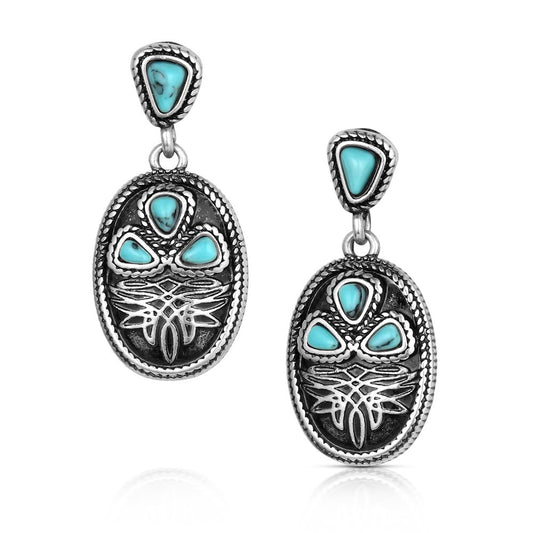 Montana Silversmith Boot Stitch Turquoise Earrings