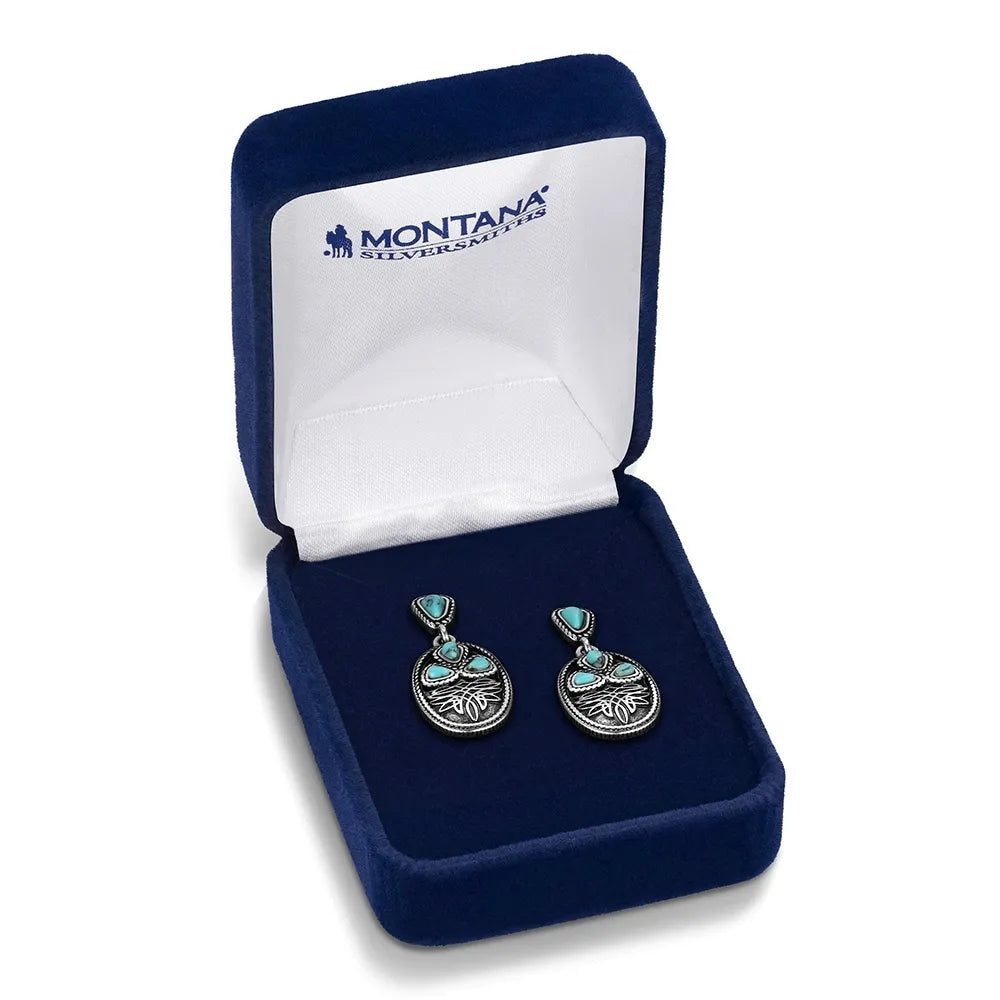Montana Silversmith Boot Stitch Turquoise Earrings