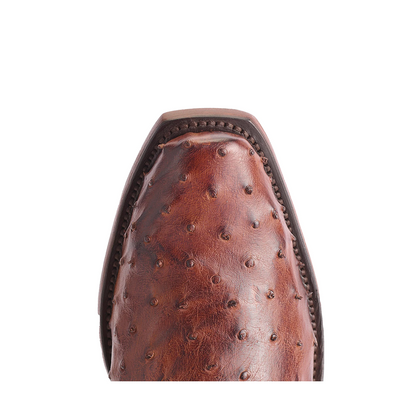 Lucchese Men's Elgin Ostrich Boots - Chocolate