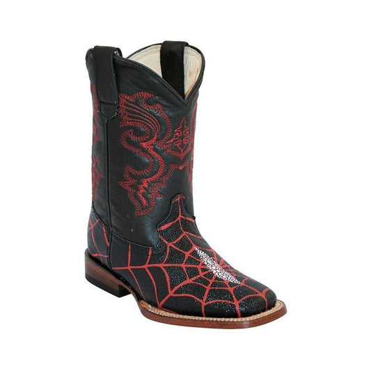 Ferrini Kid’s Cowboy Boots Stingray Spider Print