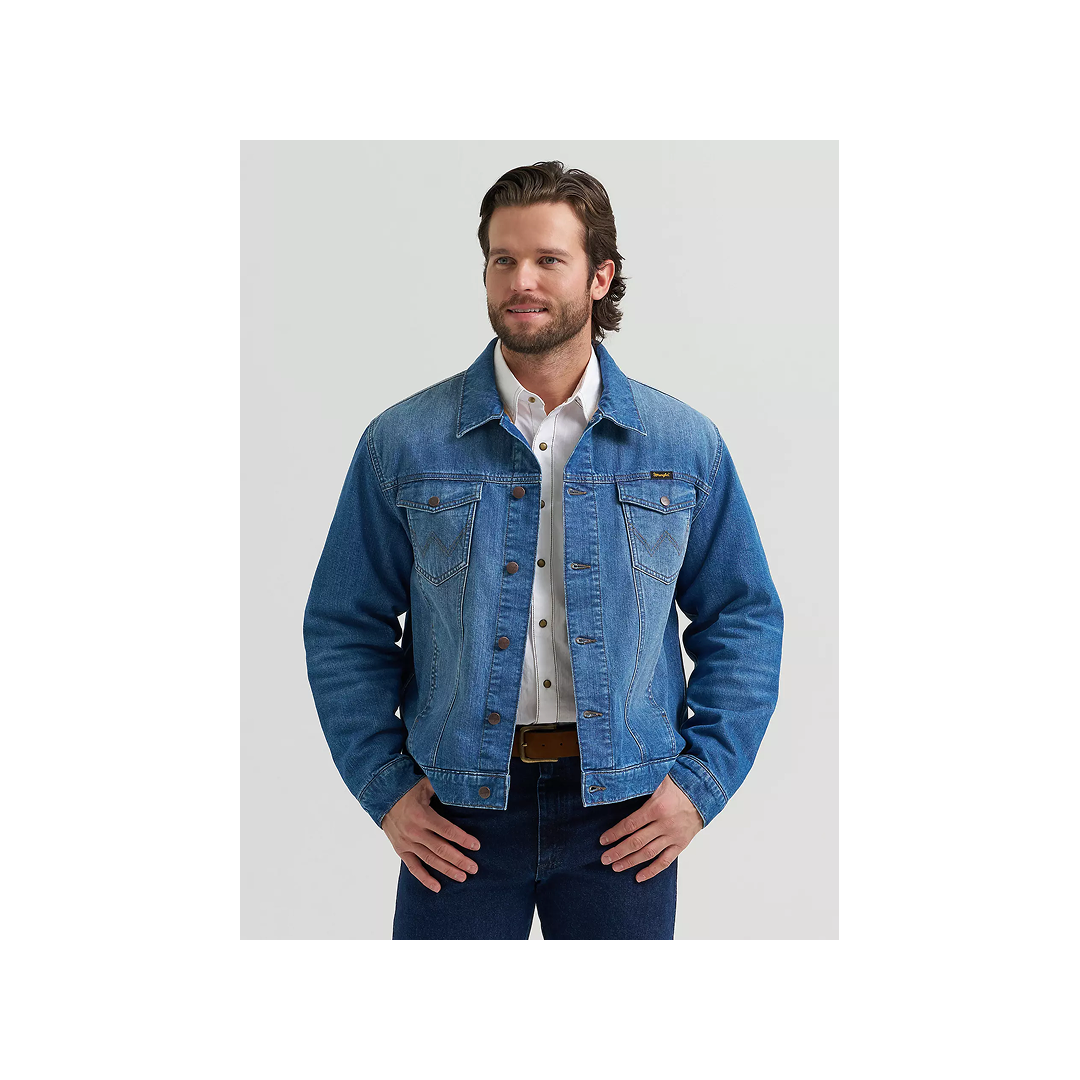 Wrangler Men's Cowboy Cut Flannel Lined Jean Jacket