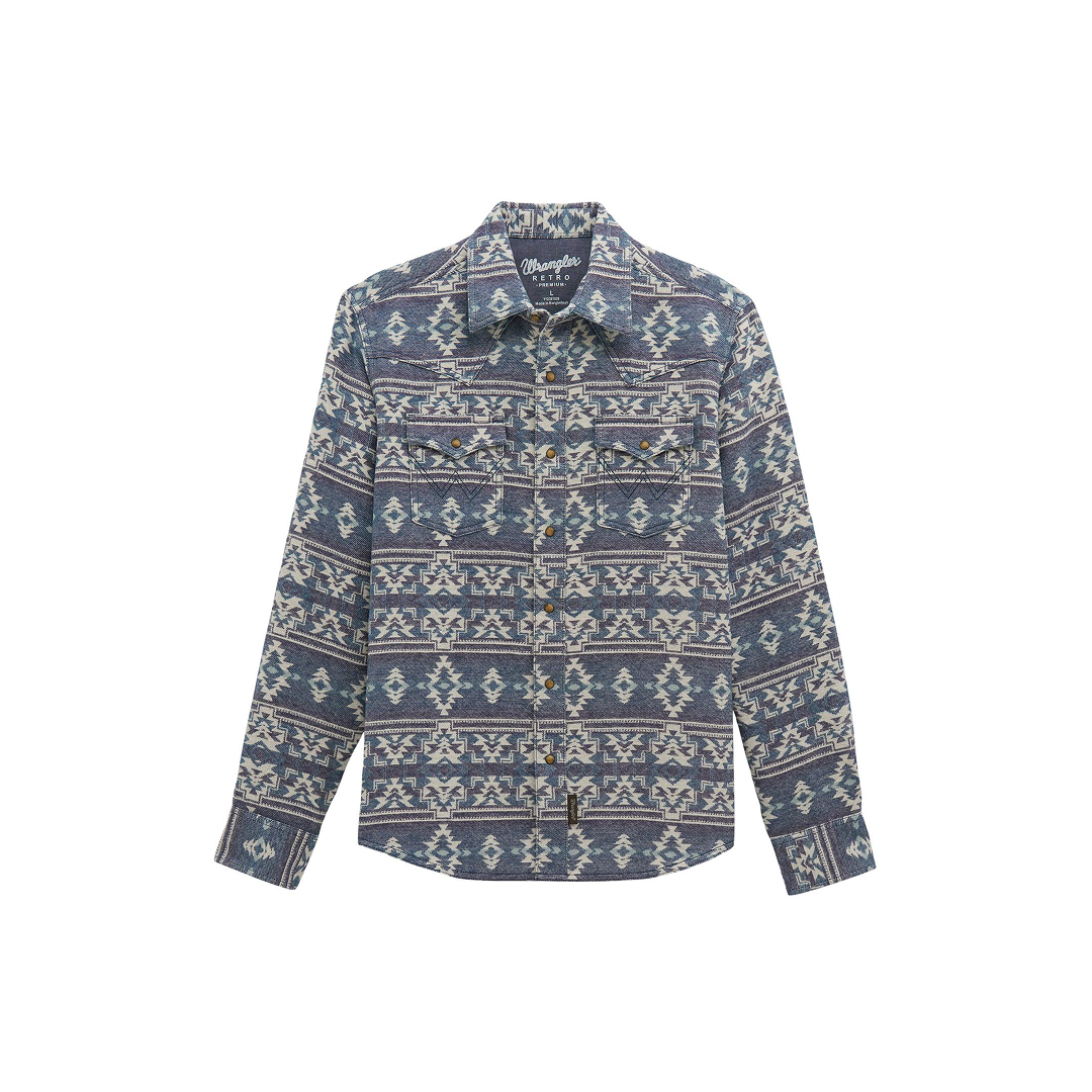 Wrangler Men's Retro Premium Modern Fit Long Sleeve Snap Shirt