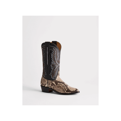 Lucchese Women's Stella Black/White Python Cowboy Boot