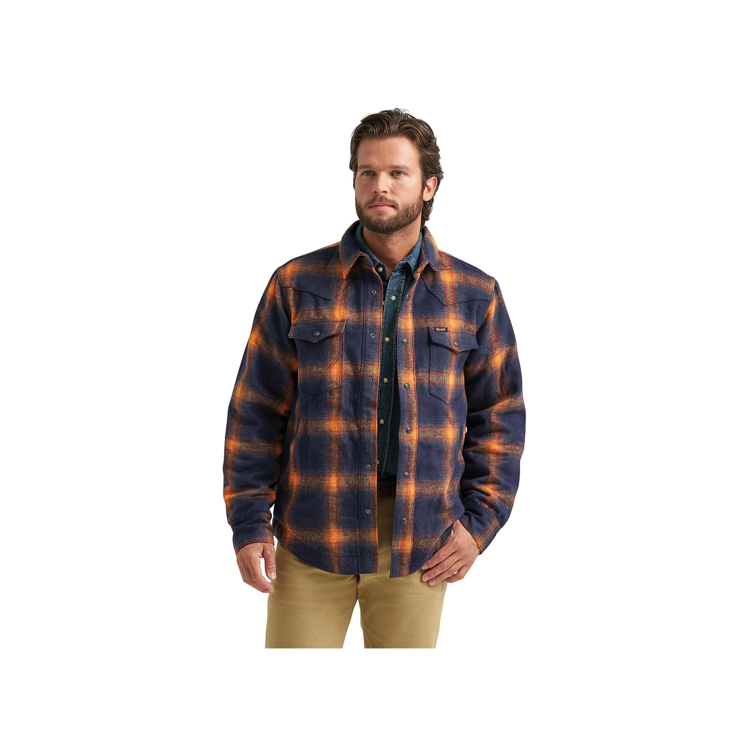 Wrangler Men's Quilt Lined Flannel Shirt Jacket