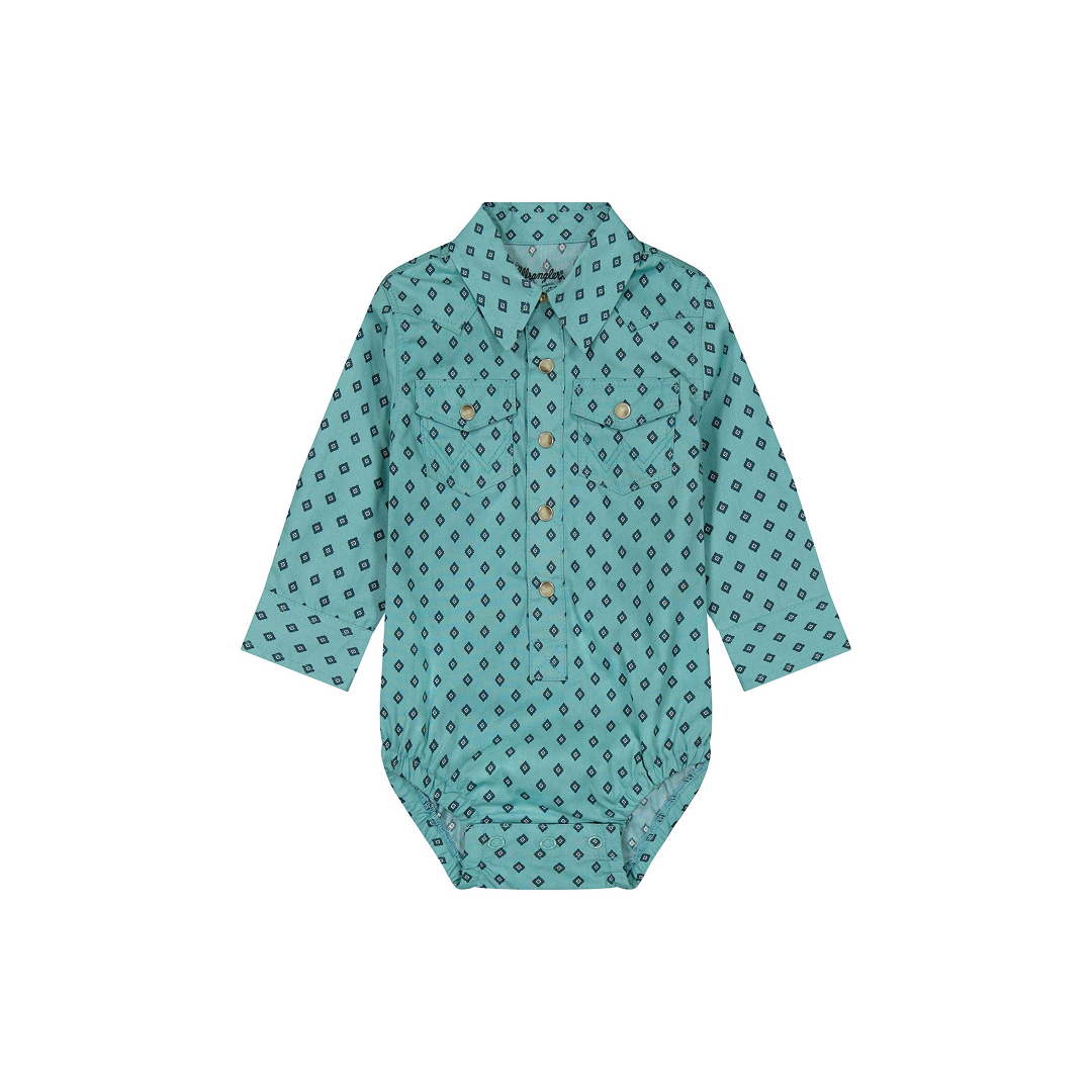Wrangler Infant Turquoise Long Sleeve Bodysuit